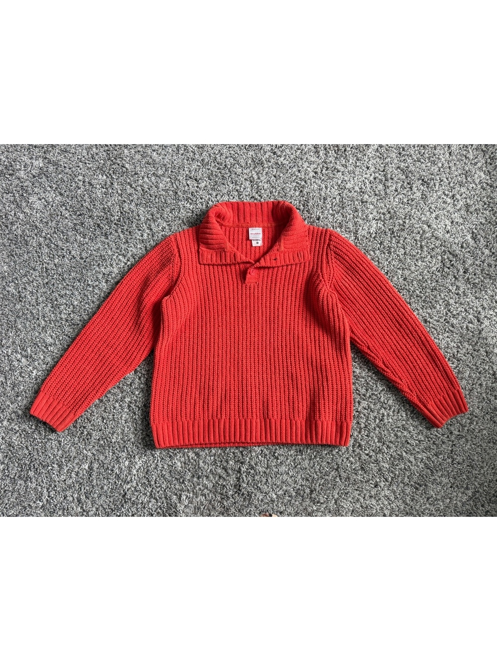 Hanna Andersson Rust Orange Chunky Knit Long Sleeve Pullover Sweater Size 10